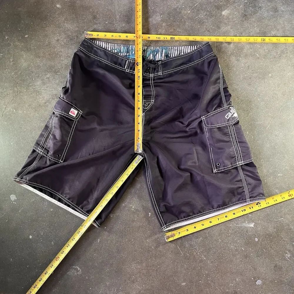 Vintage Black Quiksilver Triple Stitched Board Shorts Men’s 34-35